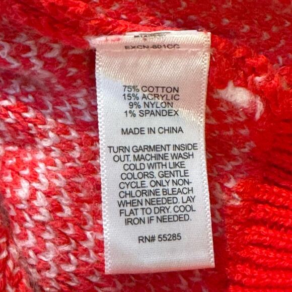 Express Size XS Cotton Blend Red and White Abstract Cozy Ski Sweater - Picture 7 of 7